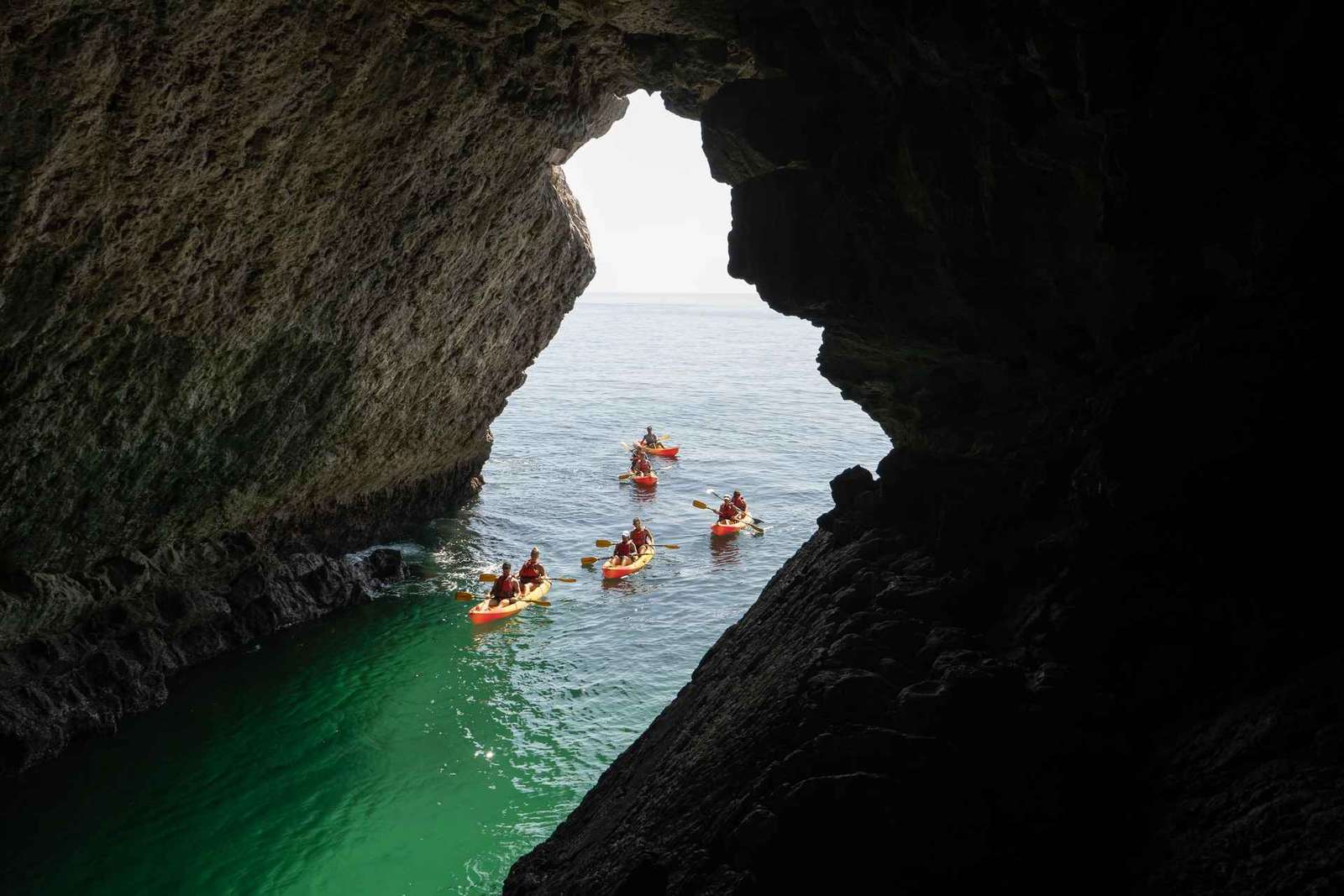 Depuis Lisbonne : Visite en petit groupe du parc d'Arrabida en kayak